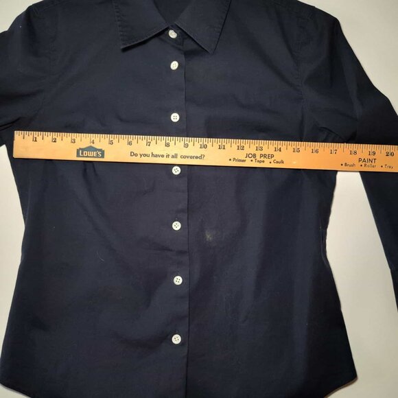 J Crew Basic Navy Blue 3/4 Sleeve Button Up Shirt Size M - Picture 5 of 12